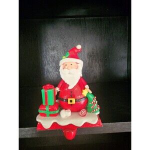 Bright And Shiny Santa Stocking Holder 5.75" Tall And 4" Wide